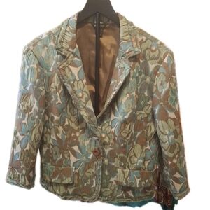 Multiples Blazer Jacket Blazer Jacquard Floral Women's Large
